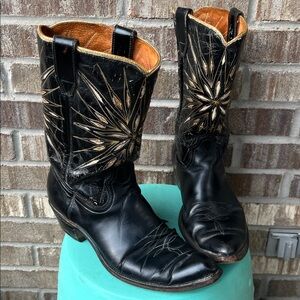 Acme vintage 1950s starburst black and gold boots - women’s modern 9